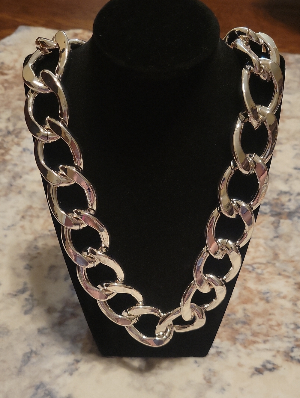 Polished Silver-Tone Large Link Necklace - Women Jewelry